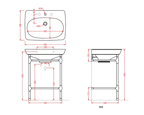 Консоль для раковины Artceram Civitas CIA002 71cr