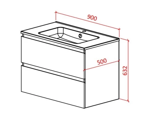 Тумба белый глянец 90 см Astra-Form Альфа 020312