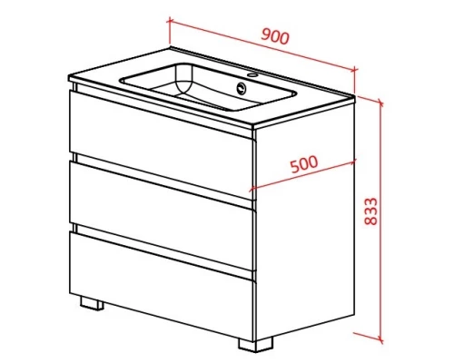 Тумба белый глянец 90 см Astra-Form Альфа 020313