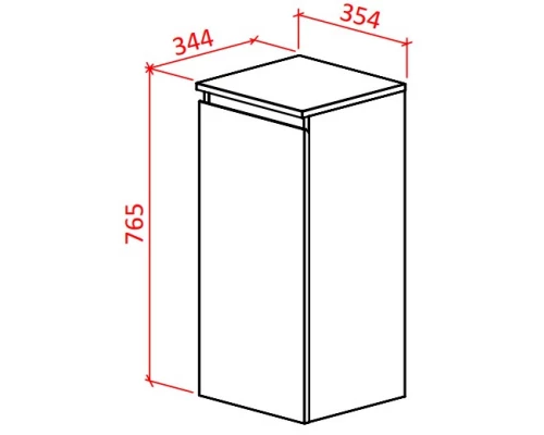 Полупенал подвесной белый глянец/черный глянец Astra-Form Альфа 020413
