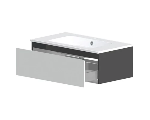 Тумба белый глянец/черный глянец 70 см Astra-Form Альфа 020406