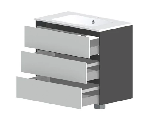 Тумба белый глянец/черный глянец 70 см Astra-Form Альфа 020408