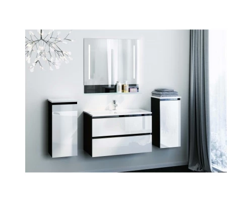 Тумба белый глянец/черный глянец 90 см Astra-Form Альфа 020410