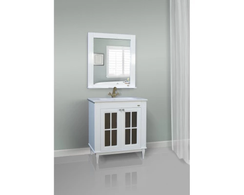 Тумба с раковиной белый глянец 78 см Atoll Милана