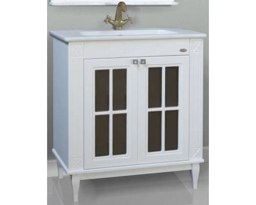 Тумба с раковиной белый глянец 78 см Atoll Милана