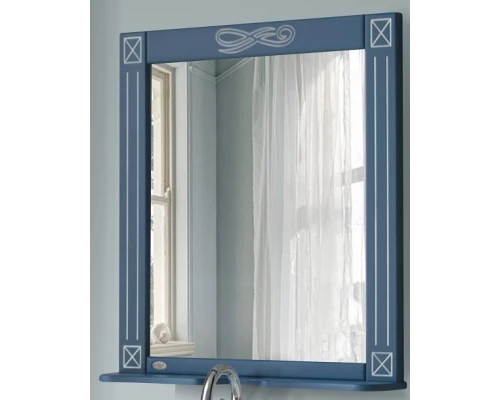 Зеркало 77x85 см синий серебряная патина Atoll Милана BC00000353