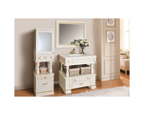 Тумба с раковиной слоновая кость золотая патина 95 см Atoll Джулия