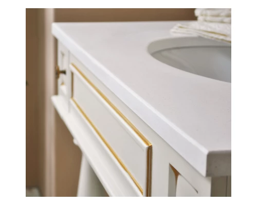 Тумба с раковиной слоновая кость золотая патина 95 см Atoll Джулия