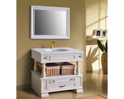 Тумба с раковиной слоновая кость серебряная патина 95 см Atoll Джулия