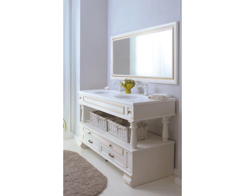 Тумба с раковиной слоновая кость золотая патина 157,4 см Atoll Джулия