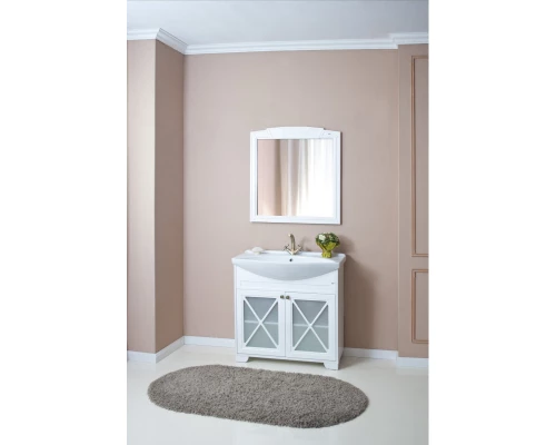 Зеркало 78x85 см белый матовый Atoll Палермо