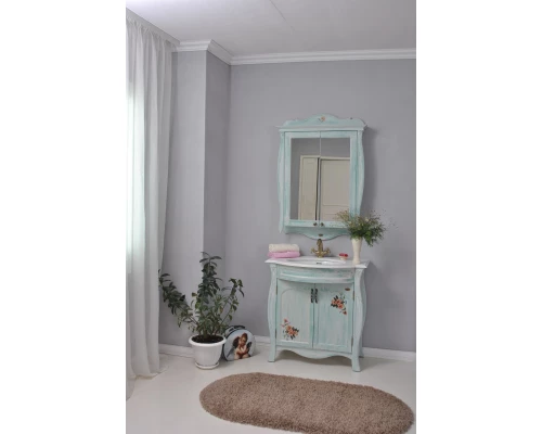 Зеркало-шкаф 78x115 см голубой Atoll Ривьера