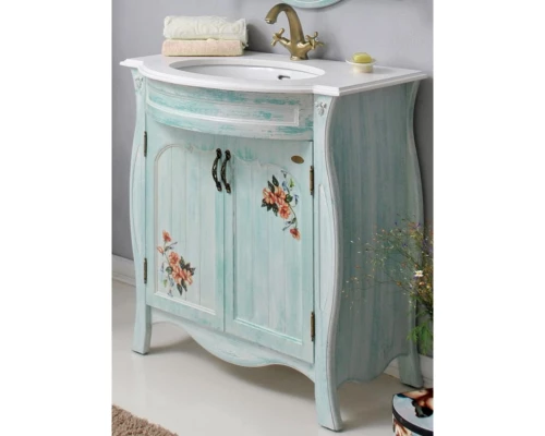 Тумба с раковиной голубой 86 см Atoll Ривьера
