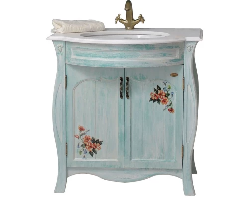 Тумба с раковиной голубой 86 см Atoll Ривьера