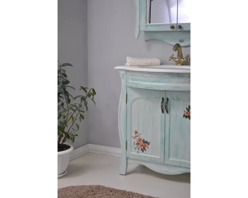 Тумба с раковиной голубой 86 см Atoll Ривьера