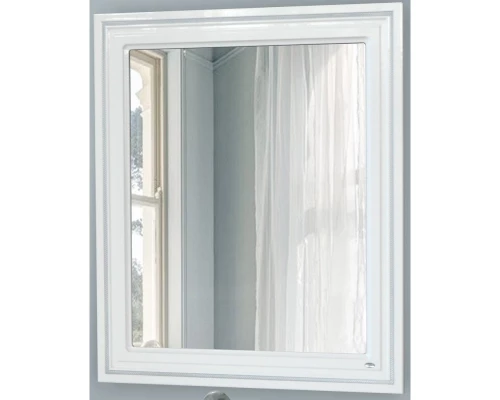 Зеркало 78x90 см белый глянец серебряная патина Atoll Мальта