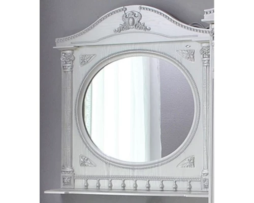 Зеркало 91,5x94,5 см белый жемчуг серебряная патина Atoll Наполеон