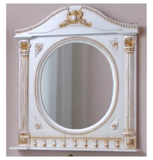 Зеркало 91,5x94,5 см белый жемчуг золотая патина Atoll Наполеон