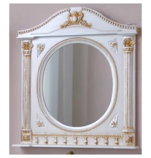 Зеркало 81,5x94,5 см белый жемчуг золотая патина Atoll Наполеон