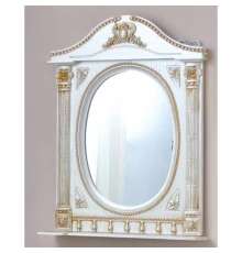 Зеркало 71,5x94,5 см белый жемчуг золотая патина Atoll Наполеон