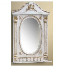 Зеркало 61,5x94,5 см белый жемчуг золотая патина Atoll Наполеон