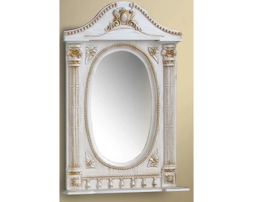 Зеркало 61,5x94,5 см белый жемчуг золотая патина Atoll Наполеон