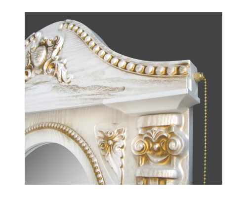 Зеркало 61,5x94,5 см белый жемчуг золотая патина Atoll Наполеон