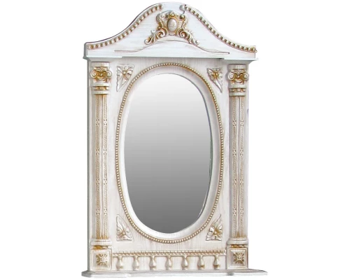 Зеркало 61,5x94,5 см белый жемчуг золотая патина Atoll Наполеон