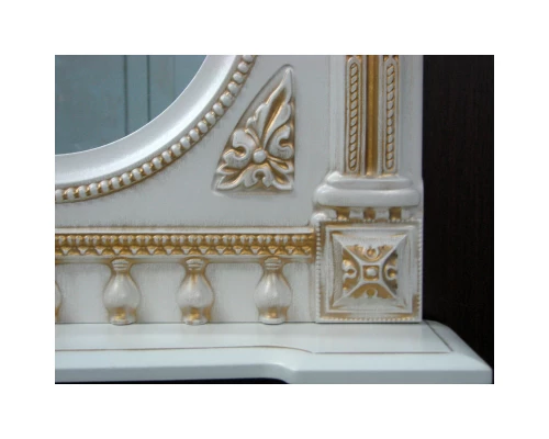 Зеркало 61,5x94,5 см белый жемчуг золотая патина Atoll Наполеон