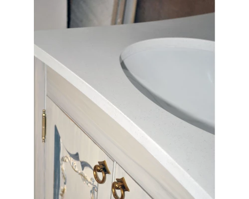 Тумба с раковиной слоновая кость синяя патина 75 см Atoll Флоренция