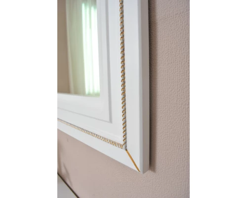 Зеркало 78x90 см белый матовый золотая патина Atoll Валери