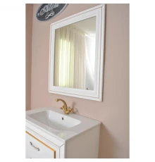 Зеркало 60,5x72,5 см белый матовый золотая патина Atoll Валери