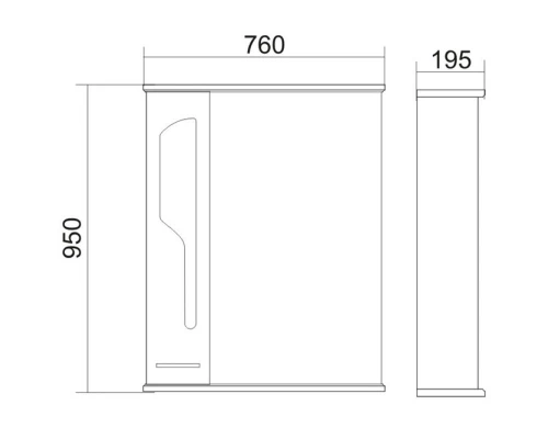 Зеркальный шкаф 76x95 см белое дерево медная патина Atoll Барселона
