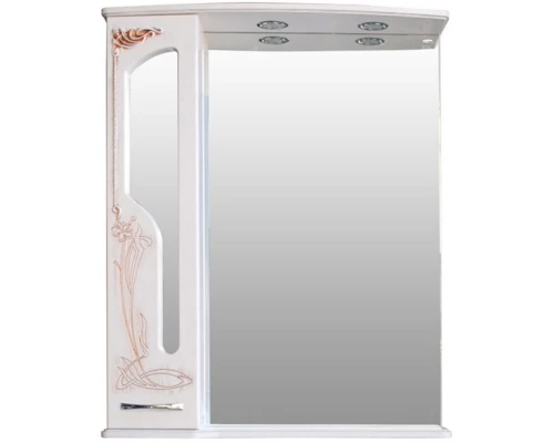 Зеркальный шкаф 76x95 см белое дерево медная патина Atoll Барселона