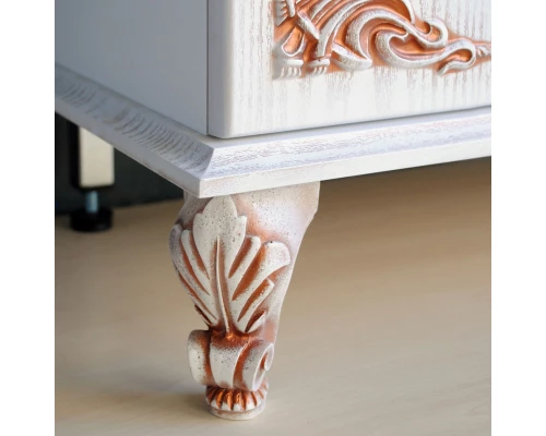 Тумба с раковиной белое дерево медная патина 66,5 см Atoll Барселона