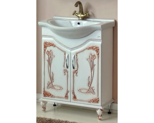 Тумба с раковиной белое дерево медная патина 66,5 см Atoll Барселона