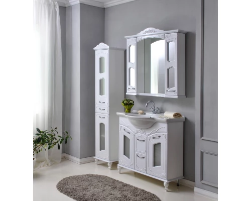 Пенал напольный белый глянец Atoll Мастер и Маргарита