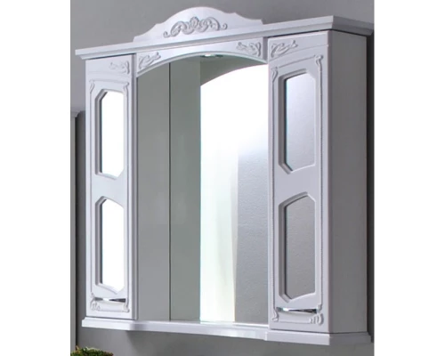 Зеркальный шкаф 79x97,5 см белый глянец Atoll Мастер и Маргарита