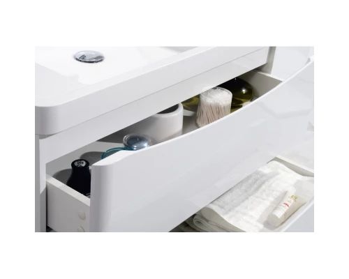 Тумба с раковиной белый глянец 80 см BelBagno Ancona-N ANCONA-N-800-2C-SO-BL + EA-800-LVB