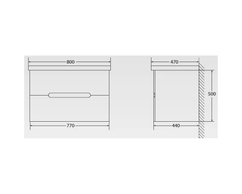Тумба Bianco Lucido 77 см BelBagno Luxury/Soft LUXURY/SOFT-800-2C-SO-BL-P
