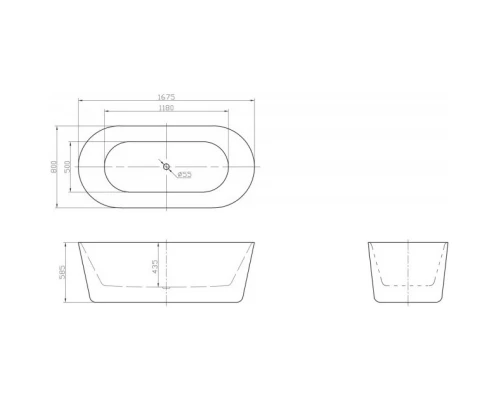 Акриловая ванна 167,5x80 см BelBagno BB306-1675