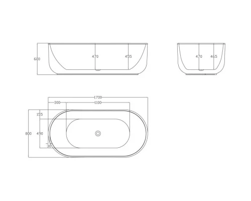 Акриловая ванна 170x80 см BelBagno BB401-1700-800