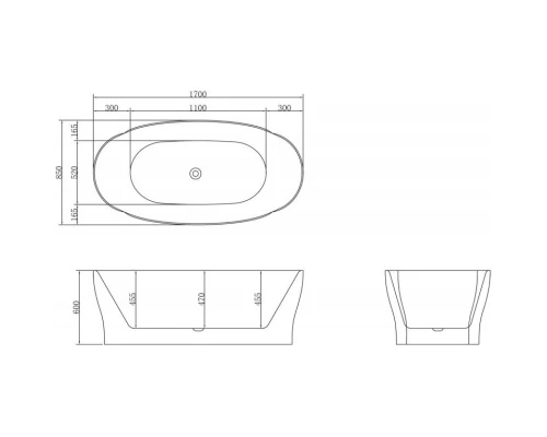 Акриловая ванна 170x85 см BelBagno BB403-1700-850