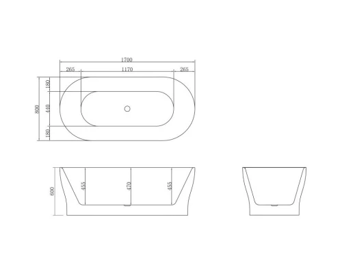 Акриловая ванна 170x80 см BelBagno BB405-1700-800