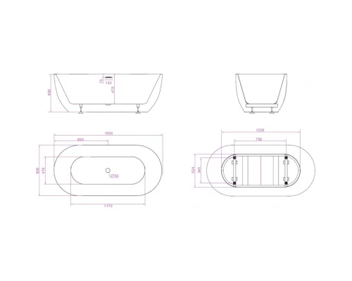 Акриловая ванна 150x80 см BelBagno BB70-1500-800