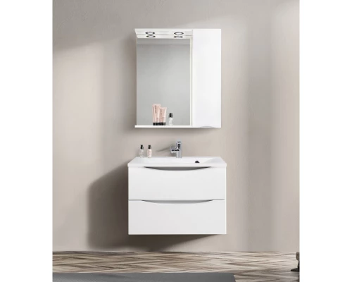 Зеркальный шкаф 70x75 см Bianco Lucido BelBagno Marino MARINO-SPC-700/750-1A-BL-P-R