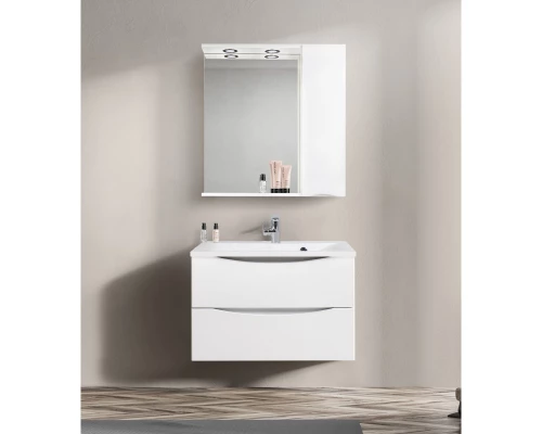 Зеркальный шкаф 80x75 см Bianco Lucido BelBagno Marino MARINO-SPC-800/750-1A-BL-P-R