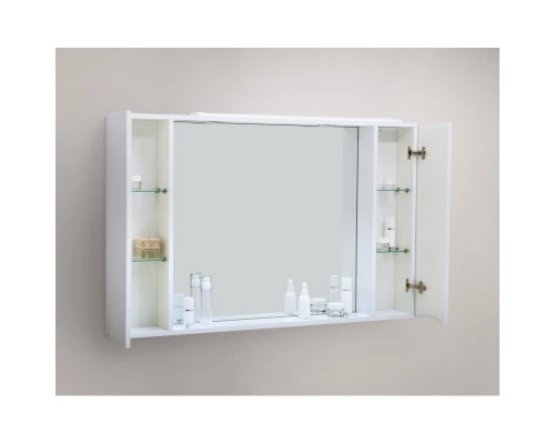 Зеркальный шкаф 100x75 см Bianco Lucido BelBagno Marino MARINO-SPC-1000/750-2A-BL-P