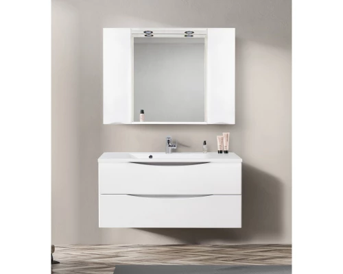 Зеркальный шкаф 120x75 см Bianco Lucido BelBagno Marino MARINO-SPC-1200/750-2A-BL-P