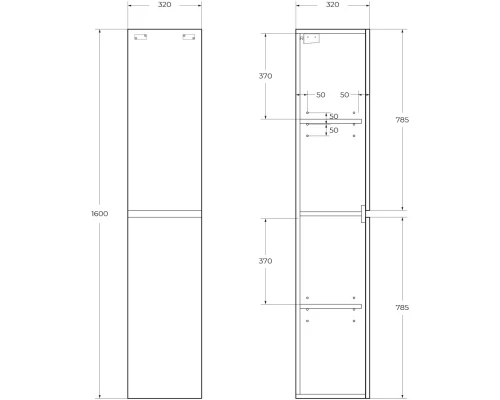 Пенал подвесной Bianco Lucido BelBagno Albano ALBANO-1600-2A-SC-BL-P